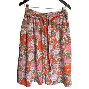 Talbots Floral Button Front Voile Skirt Size Medium